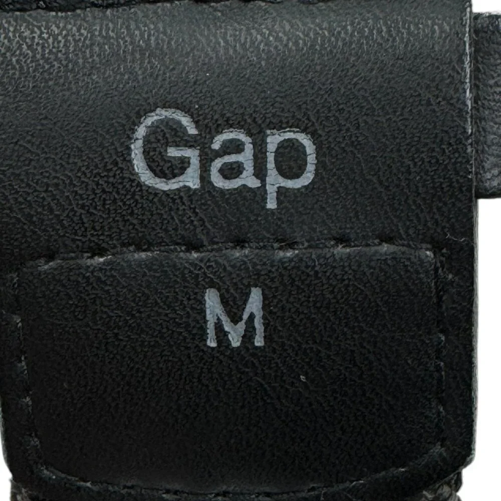Gap Braided Elastic/Stretch Gray/Black Leather Belt Men's Size Medium